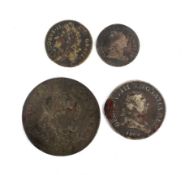 Four Irish coins.