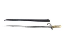 A French pattern sabre bayonet with recurring Yataghan blade by imperiale de Chatelieraulet 1868