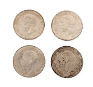 Four 1935 crown coins