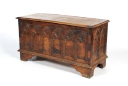 A carved Gothic coffer.