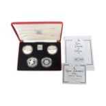 An Elizabeth II silver proof crown coin collection.