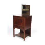 A Regency mahogany bedside dressing table cabinet.