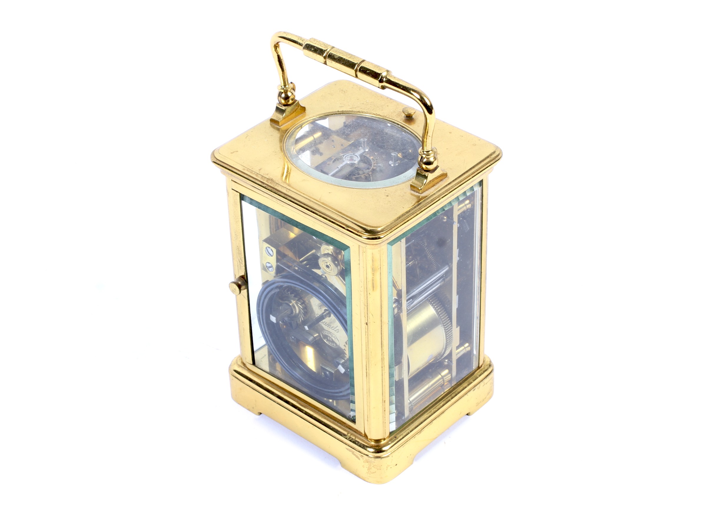 Late 19th century French brass cased carriage clock. - Image 2 of 2