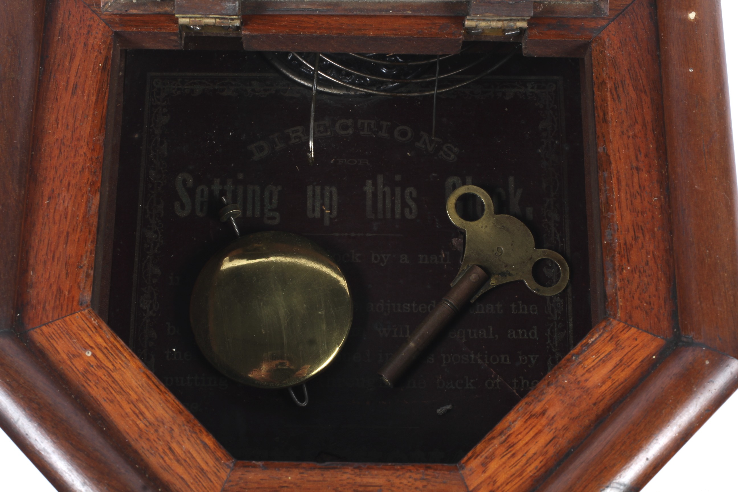 A late 19th century mahogany cased drop-dial wall clock. - Image 3 of 3