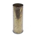 A British army 105mm shell case, dated 1978.