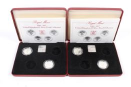 Four Welsh design 1985 silver proof £1 coins.