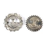 Two Victorian silver hallmarked sweetheart brooches.