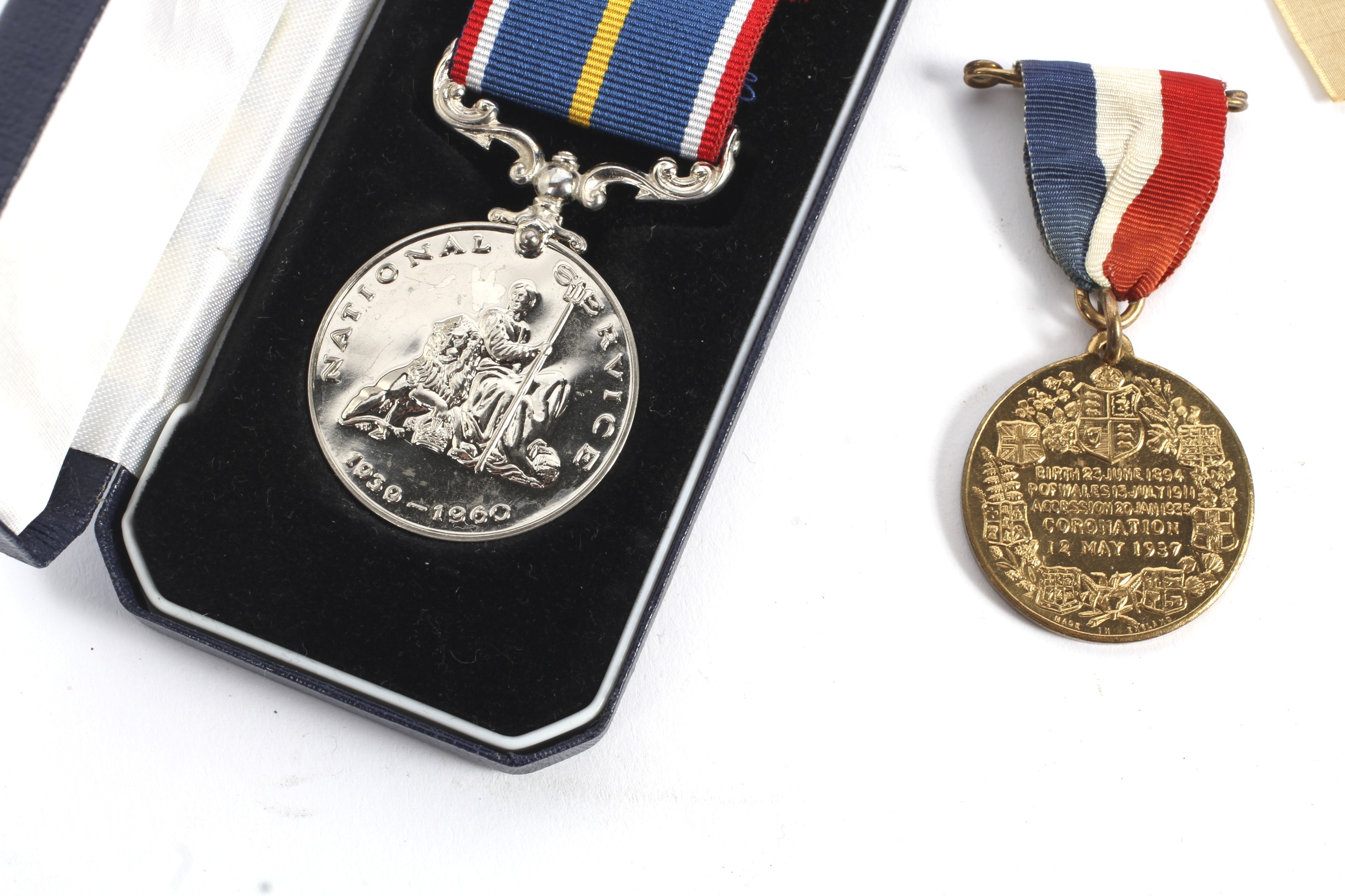 A boxed National Service Medal and an Edward VIII Coronation Medal - Image 2 of 2