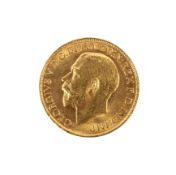 A George V gold Sovereign. Dated 1913.