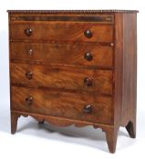 A 19th century inlaid mahogany chest of drawers.
