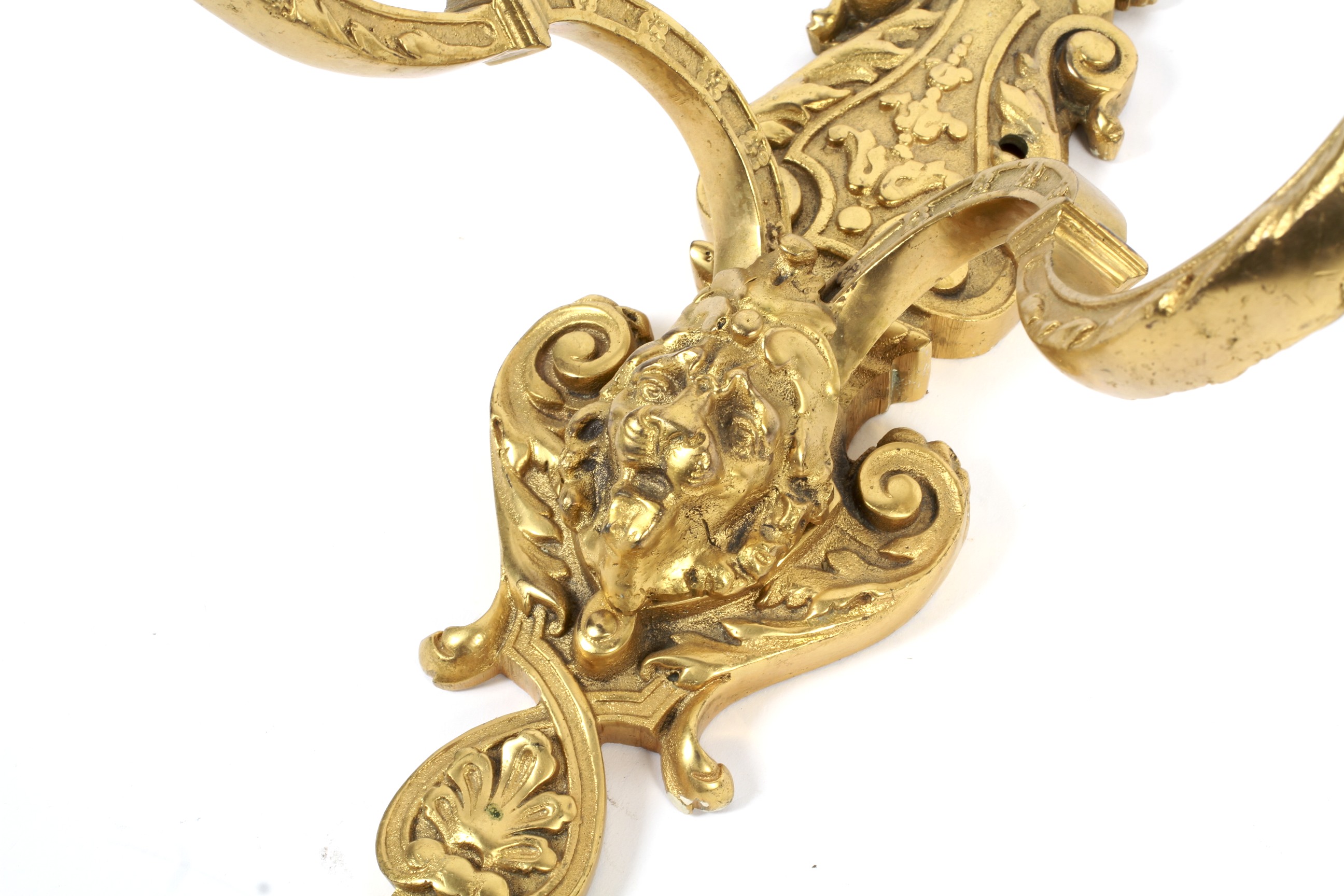 A pair of early 20th century gilt metal wall sconces. - Image 2 of 2