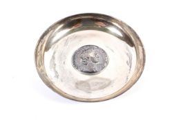 A silver bowl celebrating the 1853 coronation of Elizabeth II.