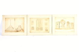 Edward Falkener (1814-1896), three ecclesiastical architectural studies in pencil,