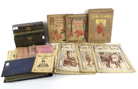 A collection of vintage ephemera and some books.