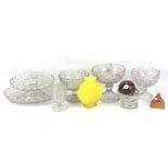 A group of assorted 20th century moulded glassware.
