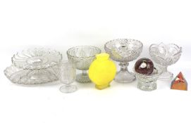 A group of assorted 20th century moulded glassware.