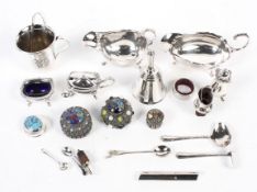 Collection of silver plate and metalware.
