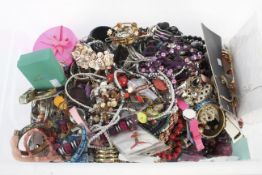 A large collection of costume jewellery. Mainly consisting of necklaces, earrings and bangles, etc.