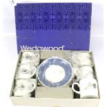 A vintage six piece Wedgwood Susie Cooper Glen Mist coffee set.