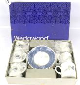 A vintage six piece Wedgwood Susie Cooper Glen Mist coffee set.