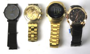 Four contemporary gentleman's watches.
