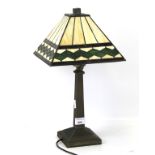 A contemporary Tiffany style lamp.