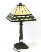 A contemporary Tiffany style lamp.