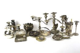 An assortment of 19th century and later silver plate.