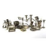 An assortment of 19th century and later silver plate.