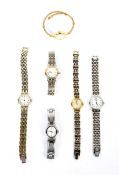 Six ladies watches. Including examples by Times, Rotary, Seiko, etc.