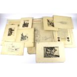 An assortment of seventeen 19th century and later signed prints and book plates.