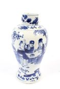 A small 19th century Chinese blue and white vase.