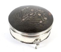 A faux tortoiseshell and silver ring box.
