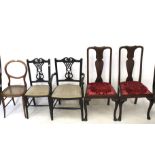 Five 19th century and later chairs.
