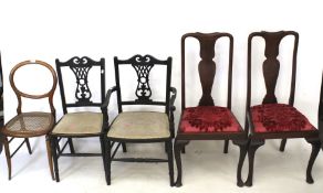 Five 19th century and later chairs.