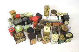 A collection of approximately forty assorted 20th Century packaging tins.