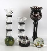 An assortment of contemporary glassware.