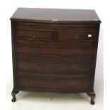 A Victorian mahogany bow fronted chest of drawers.