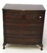 A Victorian mahogany bow fronted chest of drawers.