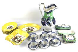 An assortment of mixed 19th and later ceramics.