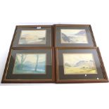Four framed landscape prints after Heaton Copper.