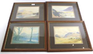 Four framed landscape prints after Heaton Copper.