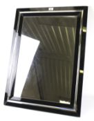 A modern black framed mirror. W60cm x H81cm.