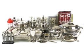 A large quantity of silver plate.