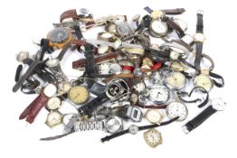 An assortment of ladies and gentleman's watches. Including examples by Sekonda, Smiths, etc.