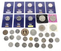 A collection of contemporary coins.