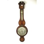 An early 20th century Georgian-style inlaid mahogany banjo barometer.