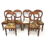A set of six 20th century balloon back chairs.