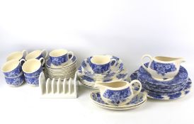 A Wedgwood part dinner and tea service in the 'Vintage Blue' pattern.