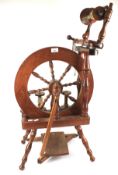 A contemporary Ashford wooden spinning wheel.